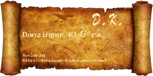 Danzinger Klára névjegykártya